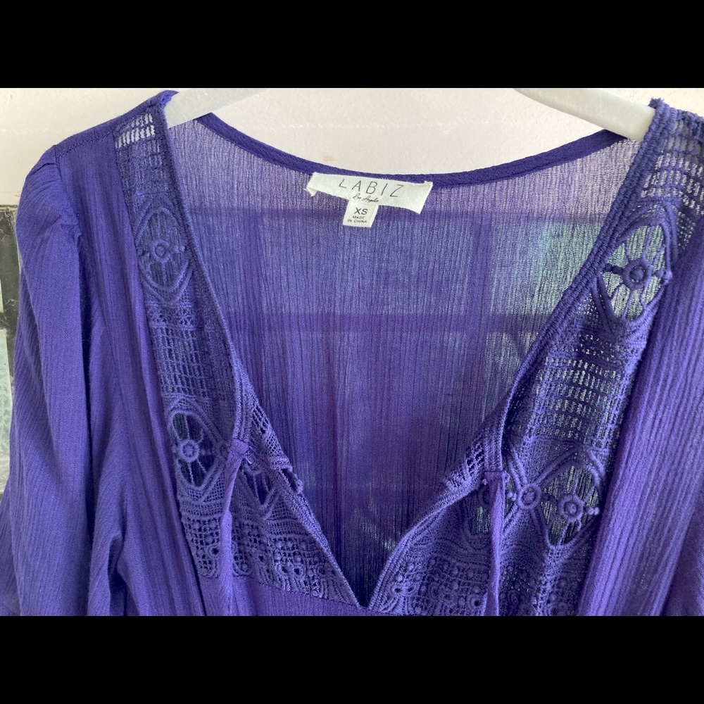 Labiz Brand purple boho maxi from Anthropologie.